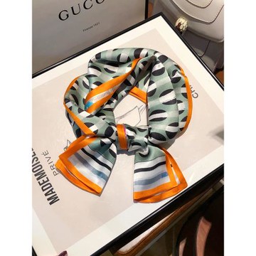 雙面雙色100%真絲絲巾高級感小長條百搭桑蠶絲春夏洋氣時尚小領巾