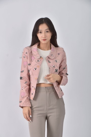 (S) liling plue棉質純棉粉色外套
