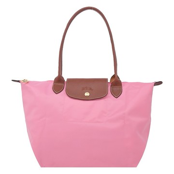 [平輸版]LONGCHAMP LE PLIAGE系列長把再生尼龍摺疊水餃包(中/棉花糖粉)真品平輸