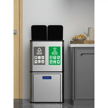 商用垃圾桶 環衛垃圾桶 戶外垃圾桶 大型垃圾桶 分類垃圾桶  自動垃圾桶智能感應柜式電動分類干濕分離家用雙層不銹鋼筒