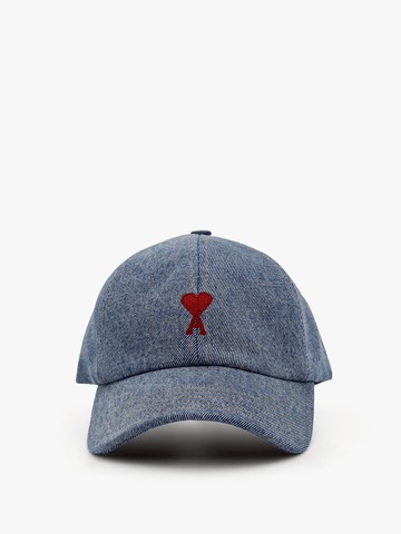 Denim hat with embroidered frontal logo - AMI PARIS - gender_Man