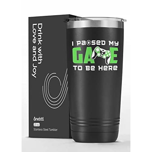 Gamer Gifts 20oz Travel Coffee Mug for Men, Stainless Steel Tumbler, Video