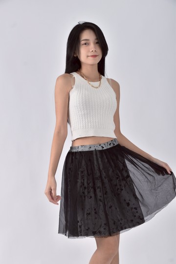 (S) ef de澎澎黑色短裙