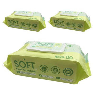 FAmILyLIFE 生活 特厚抗菌超柔細濕巾 居家外出多用途  1入  3包