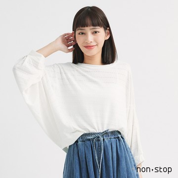 non-stop 質感縷空緹花寬版T恤-2色