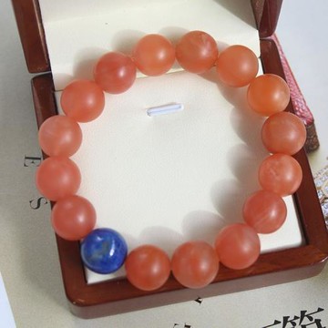 天然保山南紅瑪瑙天然老礦青金石手鏈復古優雅手串新年轉運可盤玩