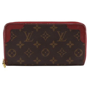 【日本直送】路易威登 LOUIS VUITTON Zippy Wallet Retiro 長夾 M61854 Monogram 櫻桃紅/棕 MI2119【二手】