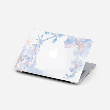 【冰藍水彩花 】MACBOOK電腦殼