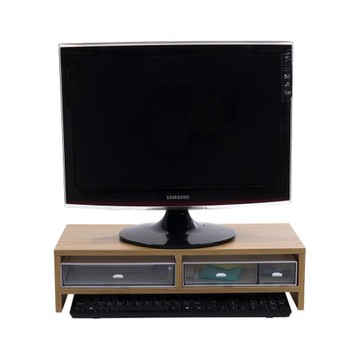 樂嫚妮 螢幕增高鍵盤收納架-(3色)胡桃色