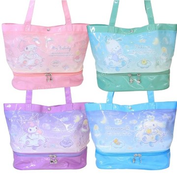 小禮堂 Sanrio 三麗鷗 PVC雙層防水海灘包 (雲端款) 美樂蒂 大耳狗 酷洛米 帕恰狗