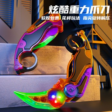 臺灣-出貨🔥【新款熱銷】衕款重力3D打印折疊爪刀蘿蔔刀 髮光爪刀4.0伸縮旋轉解壓玩具 JGNY