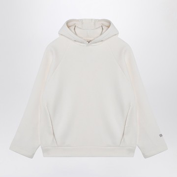 Ivory cotton blend hoodie