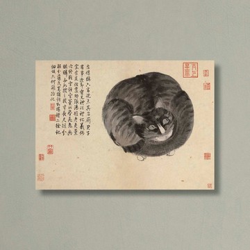 【 無框畫 】沈周・寫生冊貓 | GREEN ARTDECO | 小品畫