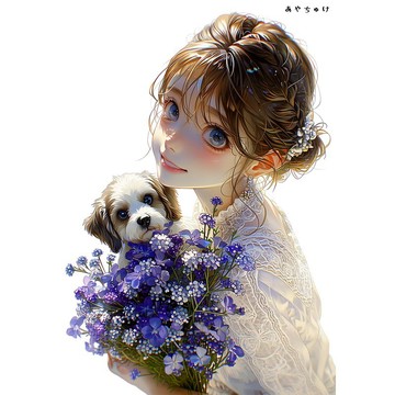 【4 月新品 3】07-120-0257 人物貼紙 春日女孩與動物