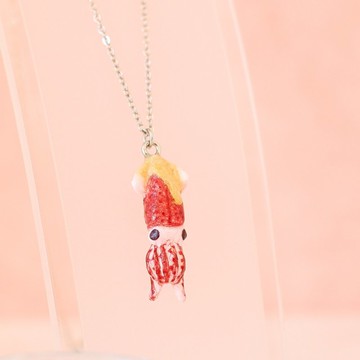 和紙配件項鍊螢火蟲魷魚醋味噌魷魚日式配菜食物圖案