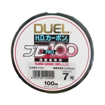 DUEL H.D. CARBON PRO100S 碳纖線 卡夢線 子線 前導線 H1201 7號 100m 高強度耐磨 訊號傳遞快速  透明色  1捲