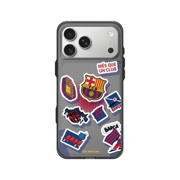 iPhone 17 Pro Max Clear (相機按鈕) 酷墨灰 - FC Barcelona - Stickers