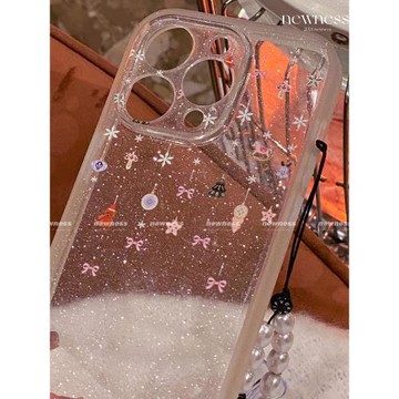 newness "許愿掛鈴" 爆閃透明高透保護殼適用蘋果16/14ProMax手機殼iphone13/14/15Pro防摔細閃手機殼