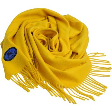 BURBERRY 巴寶莉 蘇格蘭製喀什米爾造型三角圍巾/披肩(黃)