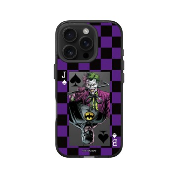 iPhone 16 Pro Clear 酷墨灰 - Joker - 小丑與蝙蝠俠撲克牌 - 棋盤風格