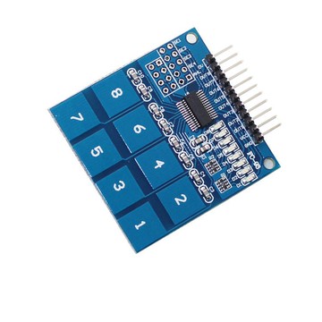 【AI電子】*(2-2)Arduino TTP226 8路 數位觸摸感測器 電容式觸控 觸控開關