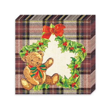 冬季格紋小熊 (棕色) 便利貼