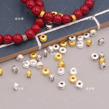 ⚡臺灣出貨⚡50/100個裝合金六字真言扁隔片隔珠手工diy手鍊手串串珠隔珠配件
