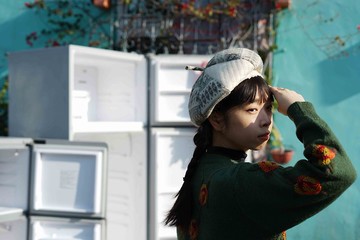 設計手作-冰雪奇緣針織雪花毛呢灰白色南瓜貝雷帽