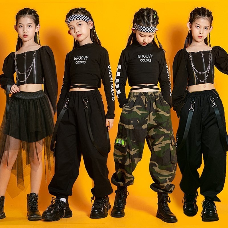 ジャズダンス キッズ ダンス衣装 ヒップホップ セットアップ 子供 ダンスパンツ ダンストップス HIPHOP 演出服 長袖 ステージ衣装 練習着  おしゃれ ステージ衣装 通販 LINEポイント最大0.5%GET | LINEショッピング