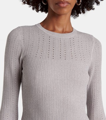 Veronica Beard Nami knitted lamé midi dress