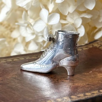 *50985-迷人法國古董純銀迷你小靴