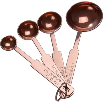《Premier》不鏽鋼量匙4件-玫瑰金-- 料理匙 量勺 量杓