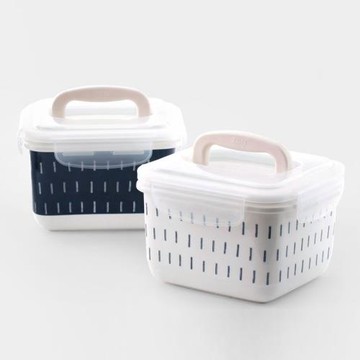 韓國進口zen&lock rachelbarker稻草黑白手提陶瓷密封保鮮盒3.6L