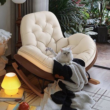 搖搖椅陽臺休閒椅子客廳輕奢蝸牛搖椅躺椅大人家用設計師懶人沙發