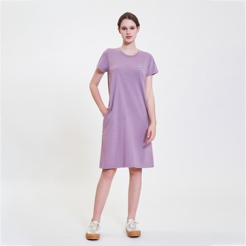 Lee 女款 長版 小LOGO 短袖休閒洋裝 | Modern