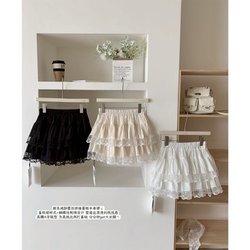 【太妮絲F430】現貨 蕾絲蛋糕裙 甜美少女感 蓬蓬裙 半身裙 春季 A字裙 花苞裙 短裙 燈籠裙 短裙 裙子