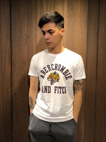 美國百分百【全新真品】Abercrombie & Fitch T恤 AF 短袖 T-shirt 豹頭 白色 AM39