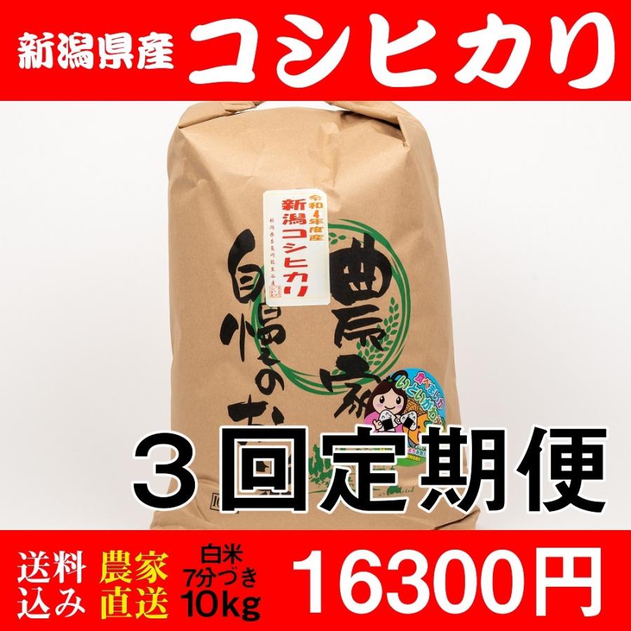 お米 10kg 白米 送料無料 新潟県糸魚川産 コシヒカリ 新米 精米7分 令和5年度産 3回定期便