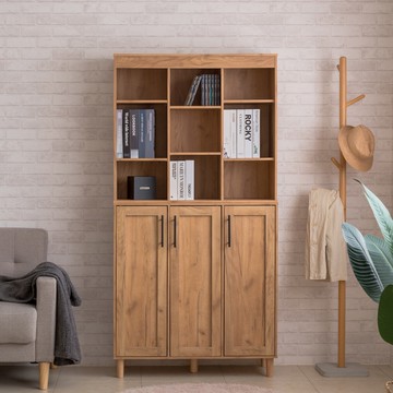 TZUMii丹尼三門多功能書櫃 收納櫃 置物櫃 展示櫃 大容量 門櫃