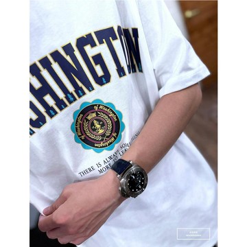 『老爺有喜』重磅桂冠燙金短T(NOF23052418)-白