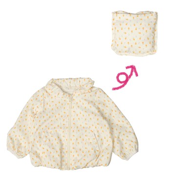 akachan honpo - 可攜式防潑水夾克-米白色