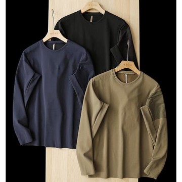 長鳳洲機能系列速干透氣聚熱鎖暖秋季戶外運動休閑長袖套頭衛衣男