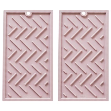 ade.l 人字紋迷你矽膠瀝水墊 218x119x6 毫米  粉色  2個