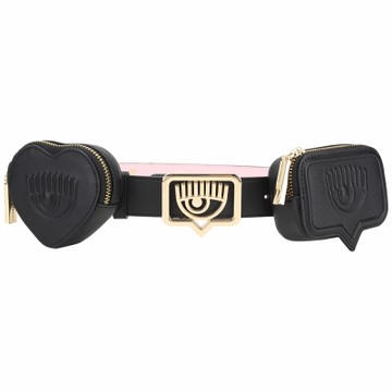 Chiara Ferragni Eyelike 可拆錢包眨眼金屬框腰帶(黑粉色)