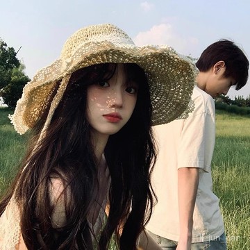 🔥臺灣出貨🔥防曬帽子女草編帽女夏季海邊沙灘太陽帽大帽簷遮陽帽蕾絲花邊鏤空