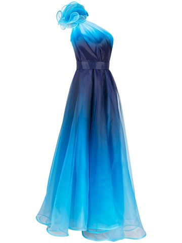 Ana Radu - gradient-effect organza maxi dress - women - Polyester - XS - Blue
