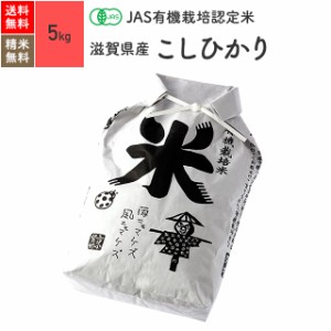 無農薬 玄米 米 JAS有機米 滋賀県産 コシヒカリ 5kg 5年産