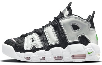 WMNS AIR MORE UPTEMPO BLACK METALLIC SILVER