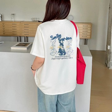 ⚡任選２件＄７９９⚡中大尺碼 上衣 新中式兔子印花短袖上衣【015076】JUN11｜3色2碼 現貨+預購 19LADY