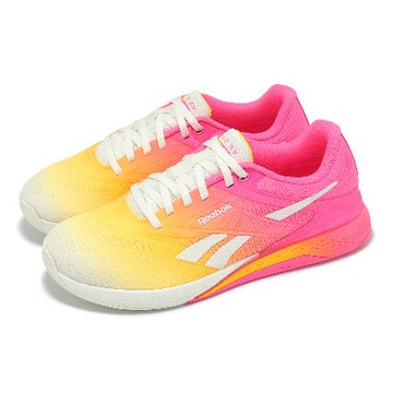 US6=23CM Reebok 訓練鞋 Nano X5 女鞋 粉 黃 緩衝 穩定 多功能 運動鞋 100209375